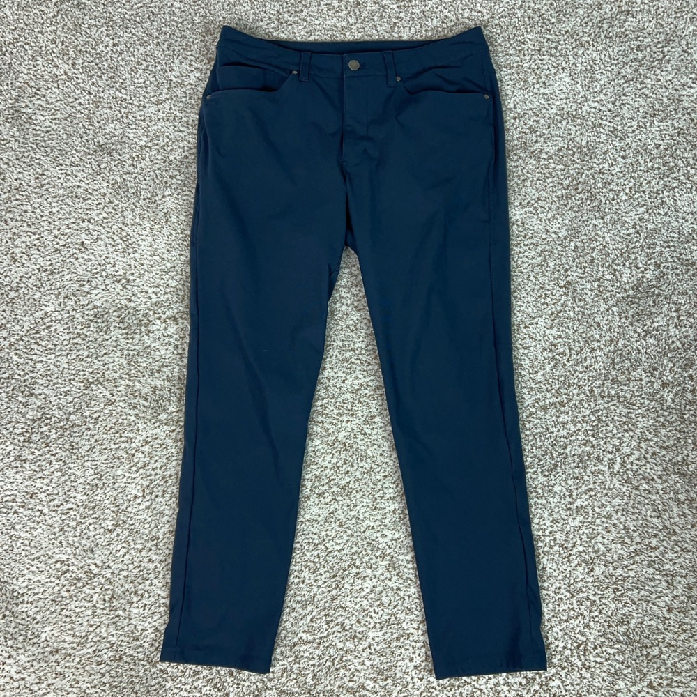 Lululemon Pants Mens 31x32 Navy Blue Travel ABC Skinny Performance Trousers Golf